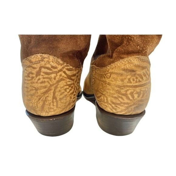 Dan Post Women's 6M Tan Leather Suede Pull On Western Cowboy Boots P2131 - Picture 6 of 10